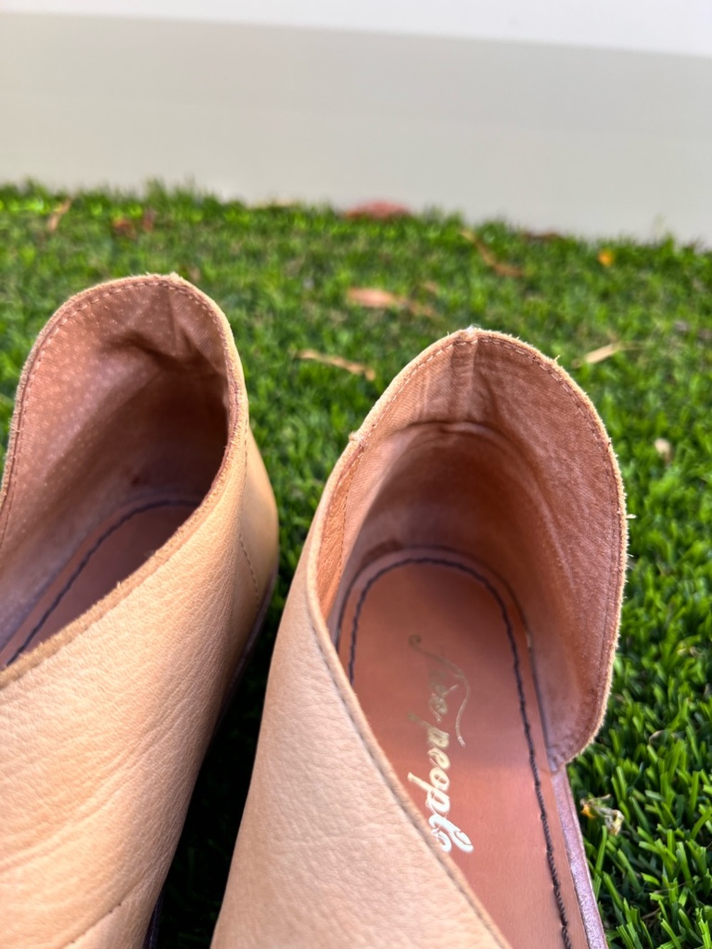 Free People Tan Leather Open-Toe Flats - Picture 8 of 9